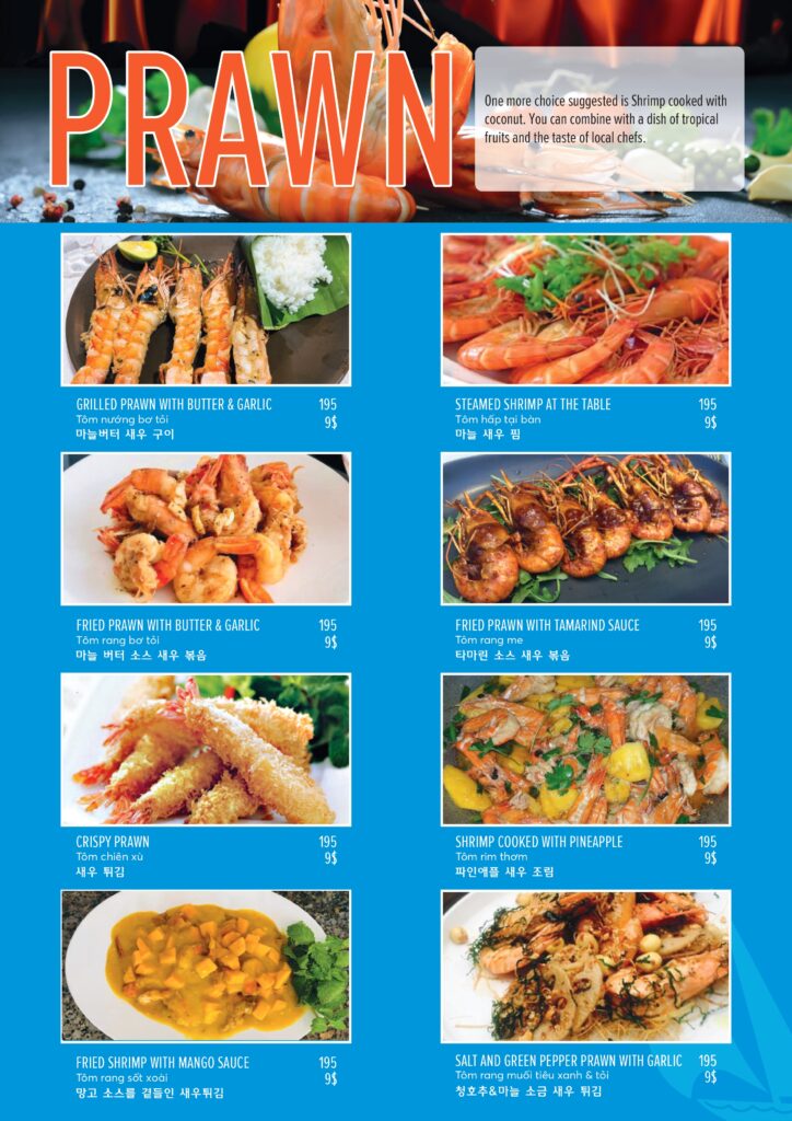 Fresh Prawn Dishes at White Sail Hoi An Restaurant
