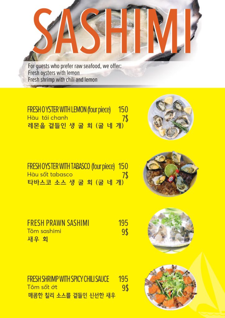 Fresh Seafood Sashimi Specials for Food Hoi An Dining