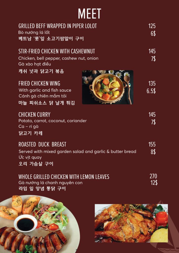 Meat Dishes and Poultry Specials at White Sail Hoi An